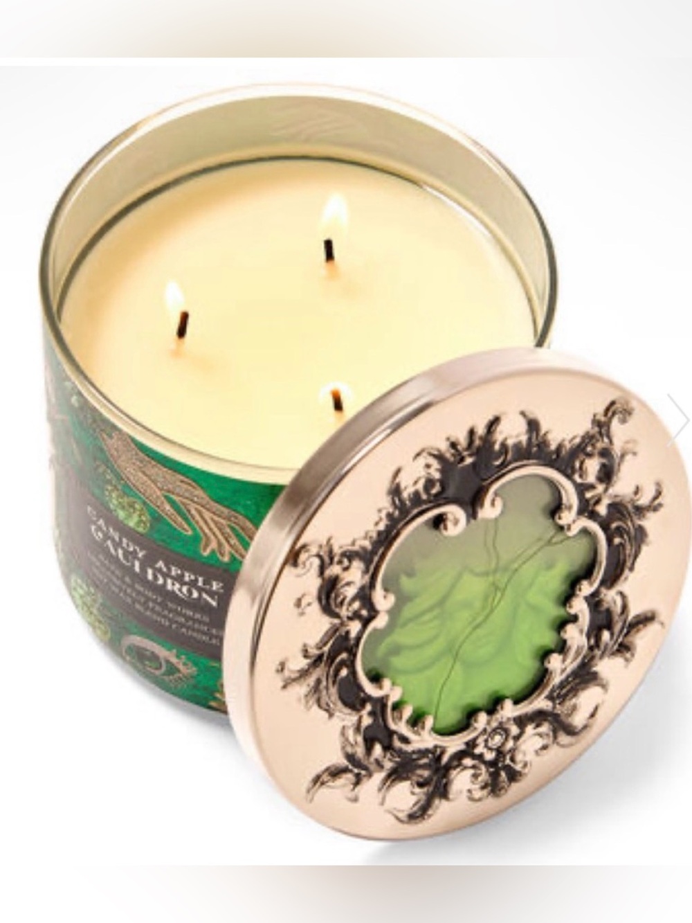 Bath & Body Works Candy Apple Cauldron 3-Wick Candle with Fancy Lid